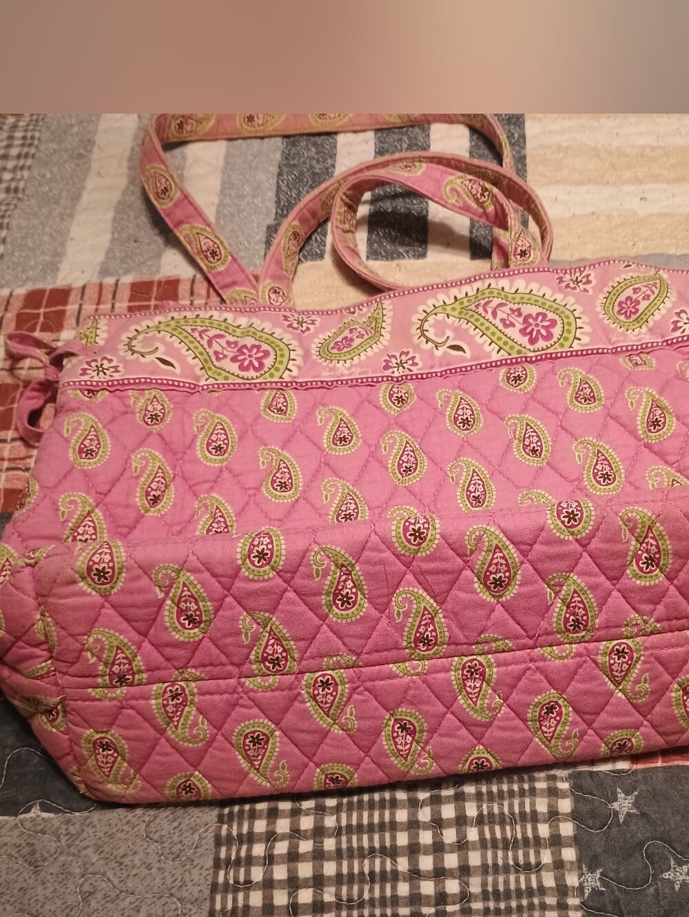 Vera Bradley Quilted Paisley Pink Tote Bag